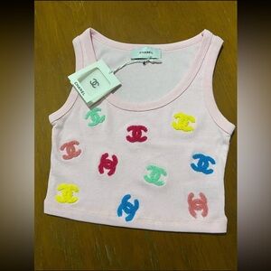 Chanel Woman Multicolor Logo Tank Top